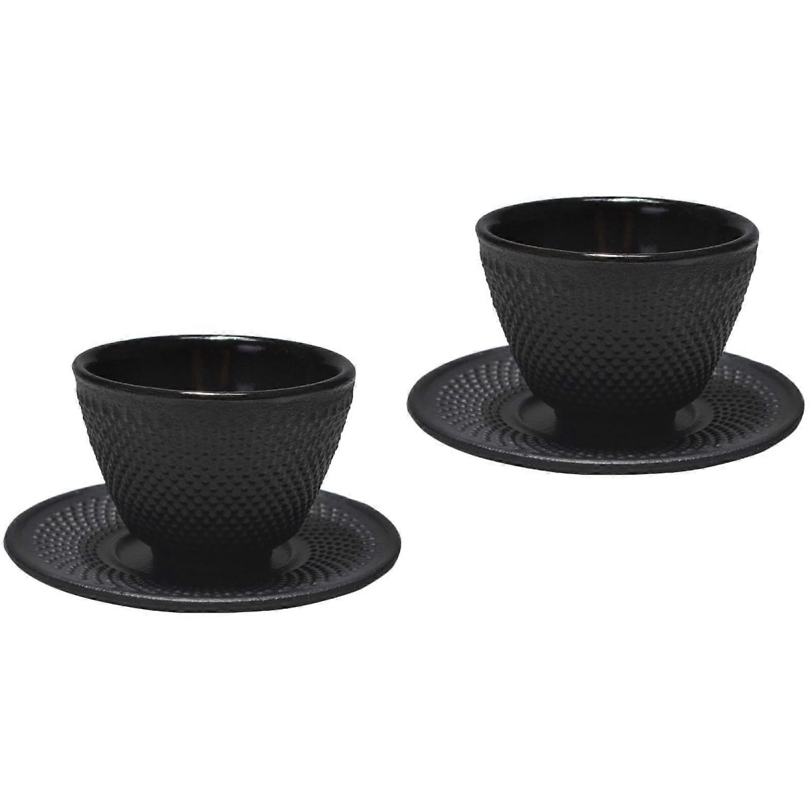 Iron Tea Cup Coaster Set Of 2 - Iron Material, Non-Slip Base, Fits Most Teacups, Office Travel Desk Accessory