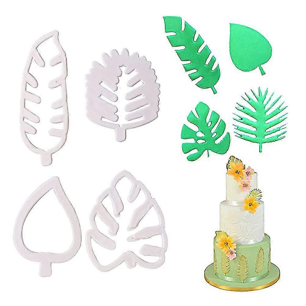 4 Pcs Cookie Cutters, Tropical Leaf Cookie Leaf Mini Cutters