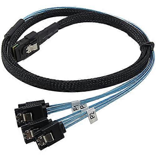Connectors SAS SATA Cable Mini-SAS SFF-8087 to 4 SATA Cable Mini SAS 4i SFF8087 36P to 4 SATA 7P Cable 12Gbps Hard Drive Data - (Cable Length: 1m)