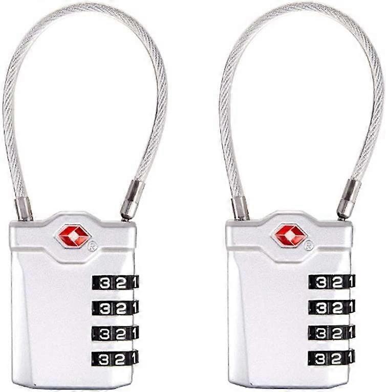 Code Padlock - 2 Pack Luggage Combination Padlocks for Travel, Durable TSA Approved Locks in Black