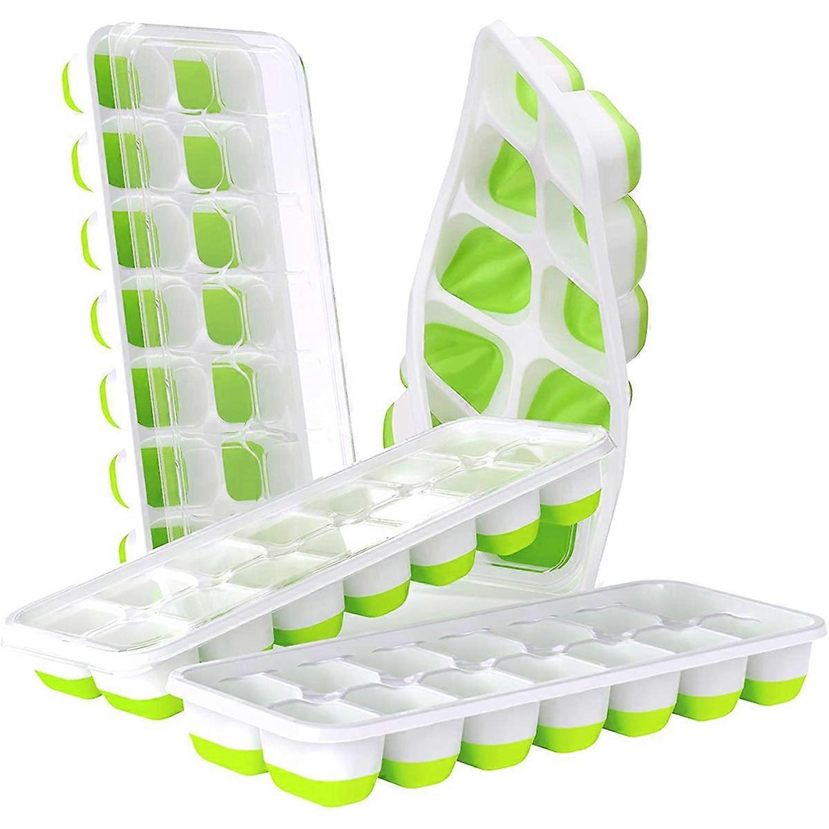 14-Grid Ice Cube Tray PC+Silicone Mold with Spill-Resistant Removable Lid (LFGB Certified and BPA