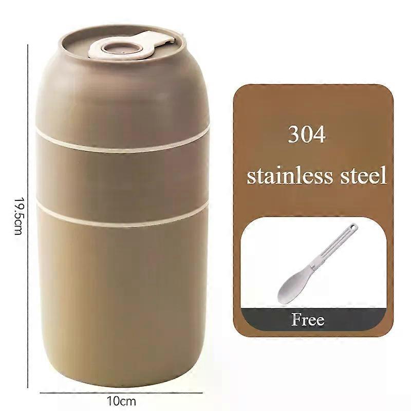 304 Stainless Steel Insulated Lunch Container  Portable Double-Layer Thermal Soup Jar with Spoon Food Storage Containers