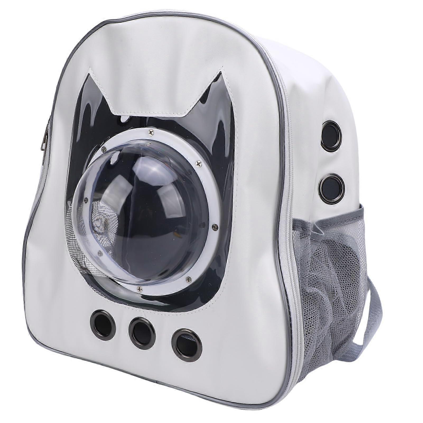 Cat Backpack Carrier for Travel with Breathable Mesh, Lightweight Design for Cats and Small Dogs, White Color