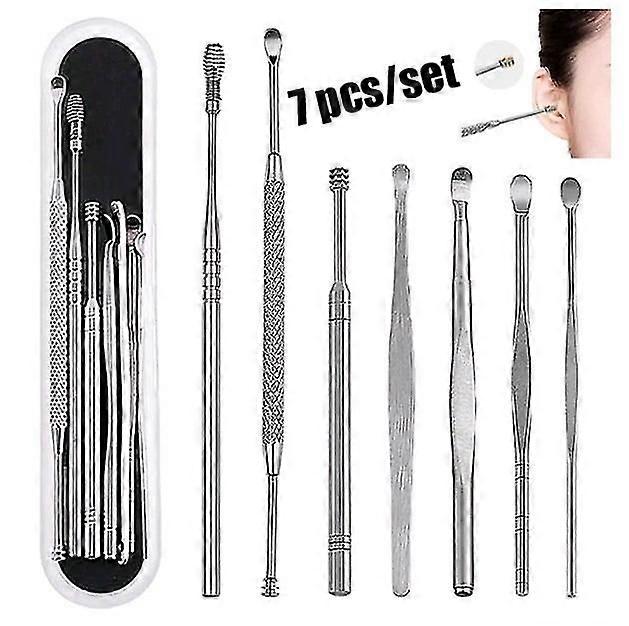 7pcs/Set Edelstahl Ohr Wachs Picker Reiniger