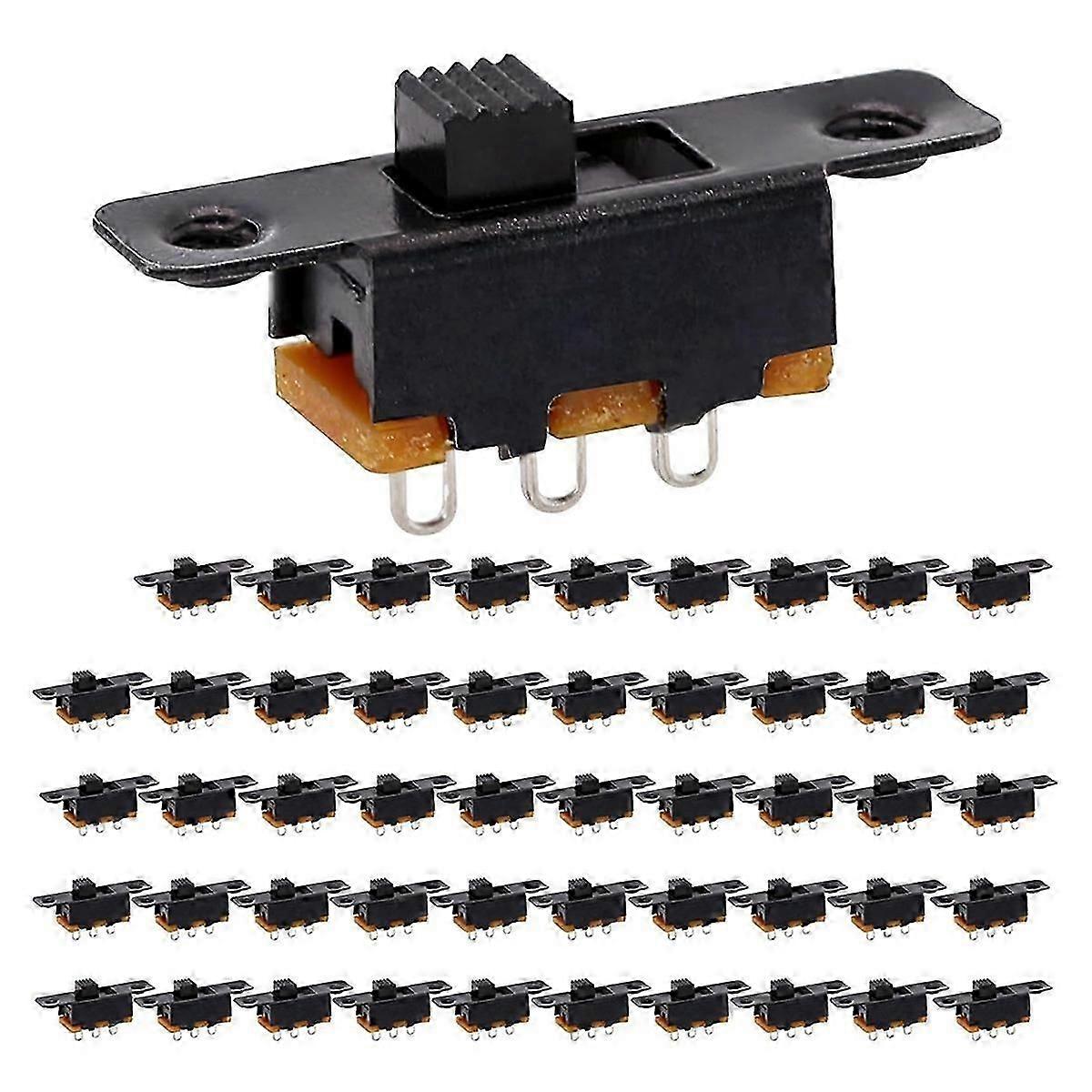 Slide Switch Panel Mount 3 Solder Lug Pin on/Off 2 Position 50Pcs