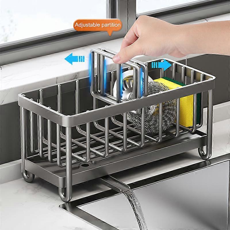 Kitchen Stainless Steel Sink Drain Rack Sponge Holder Faucet Storage ...
