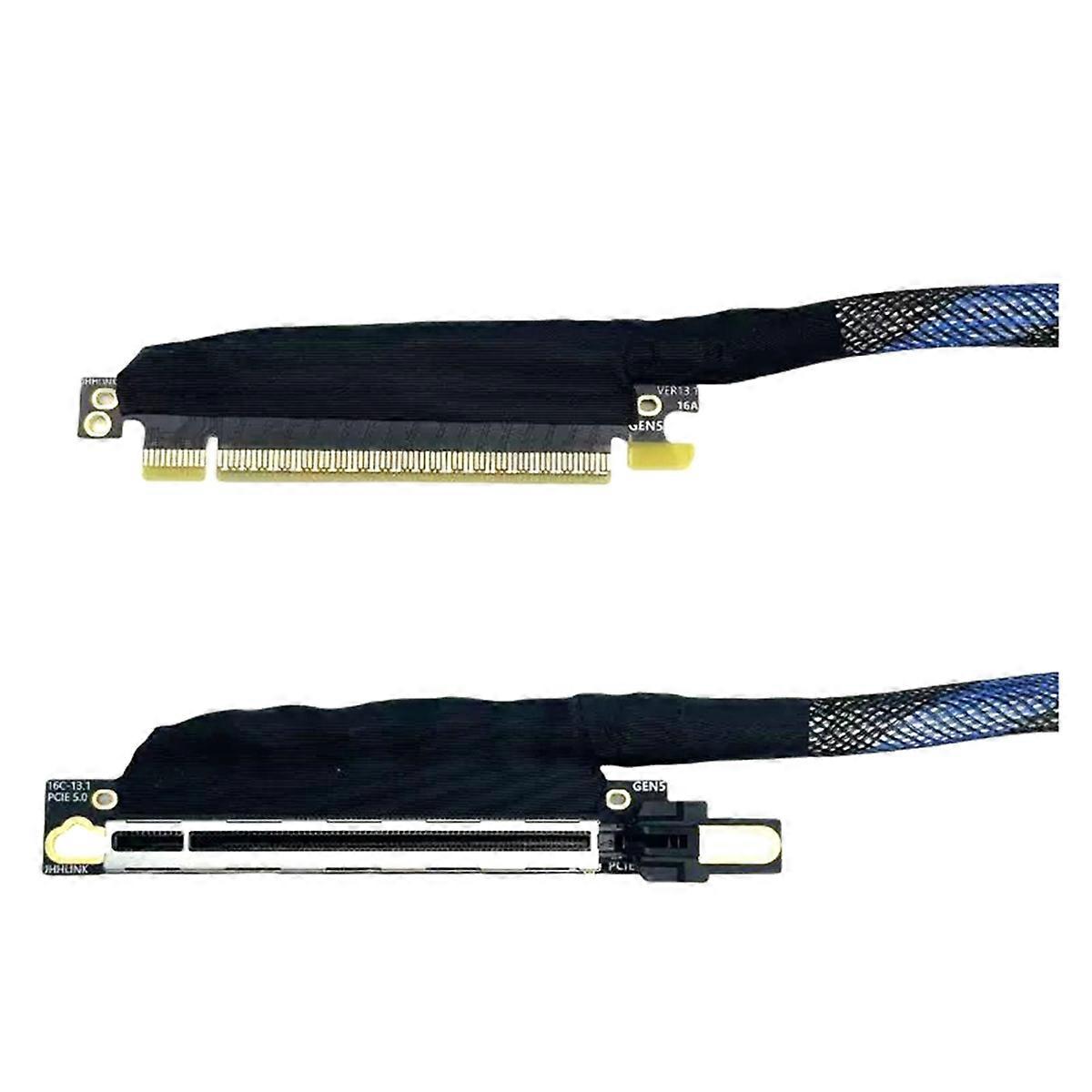 PCIE 5.0 X16 Graphics Card GPU Extension Cable Silver Plated PCIe5.0 X16 GEN5 64GT/S Adapter Server