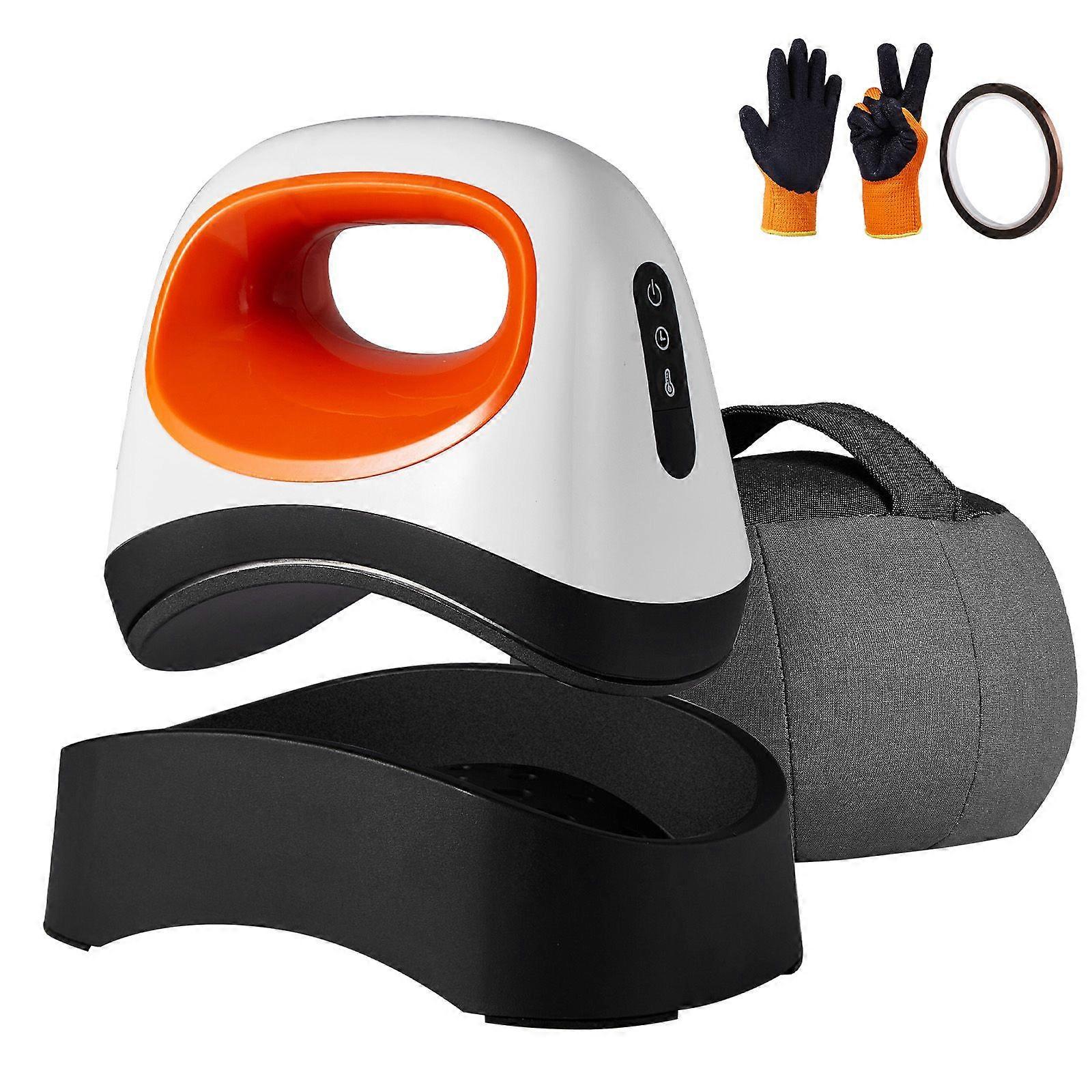Pressa per cappelli con 3 livelli di riscaldamento, piastra riscaldante curva da 6,1 x 3,5 pollici, base di sicurezza e guanto, spegnimento automatico, bianco