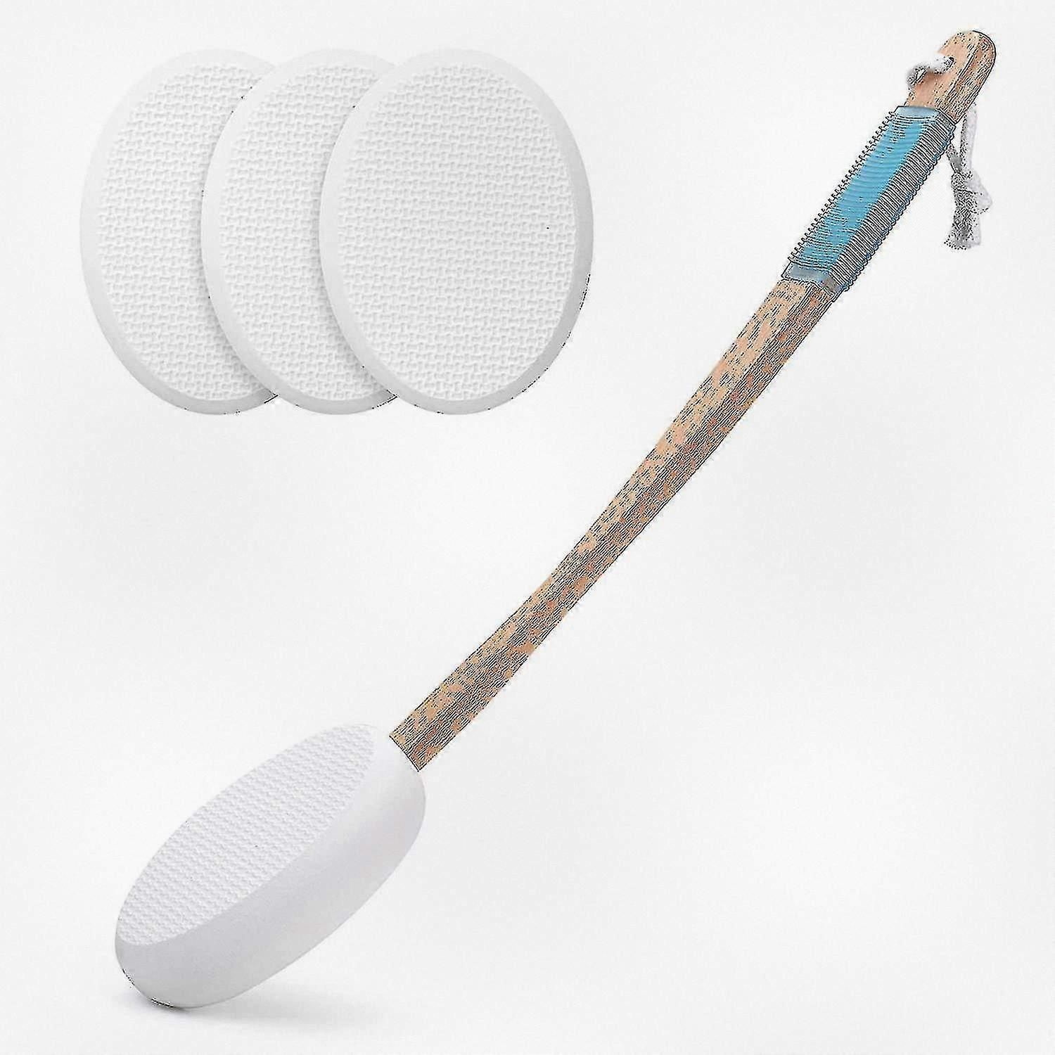 Adjustable Back Lotion Applicator with 4 Removable Pads for Easy Application