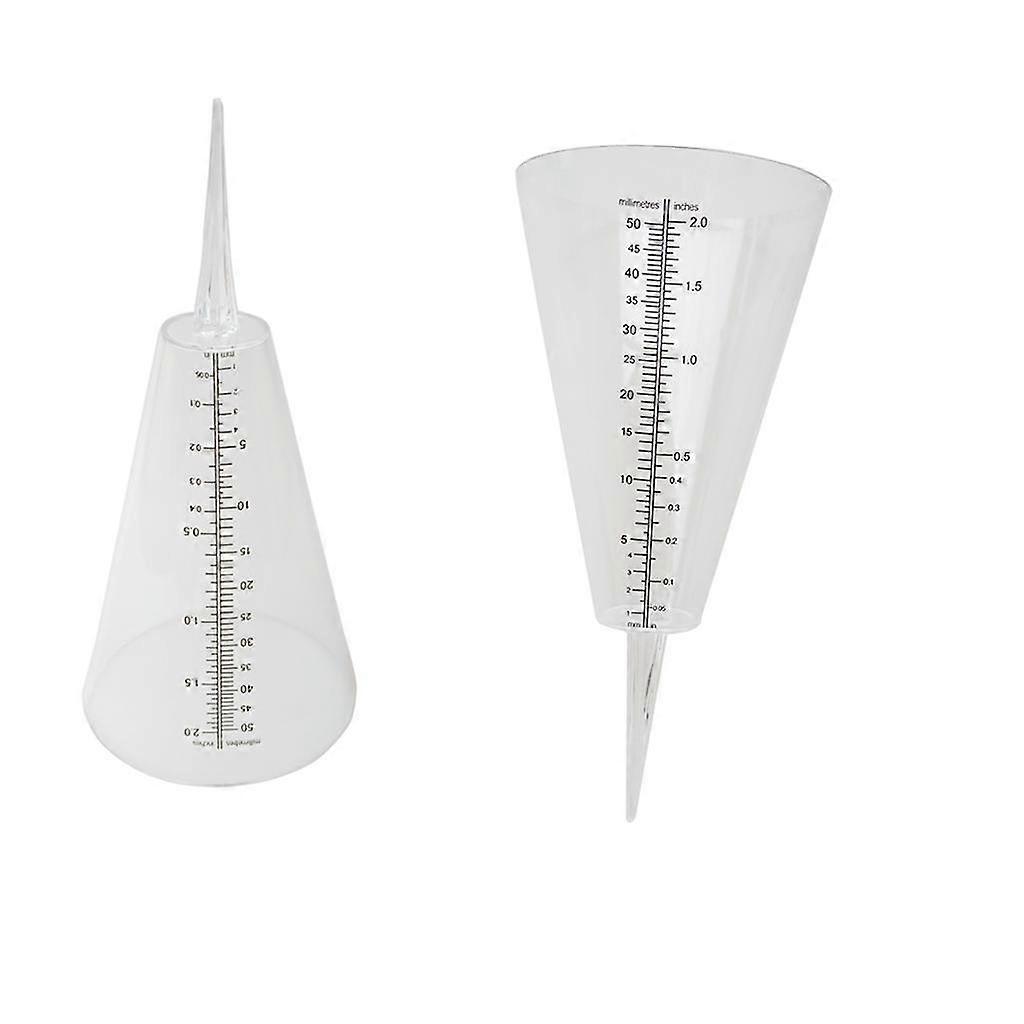 2pcs Accurate Rain Gauge Outdoor Rainfall Measure Meter Cone for Garden