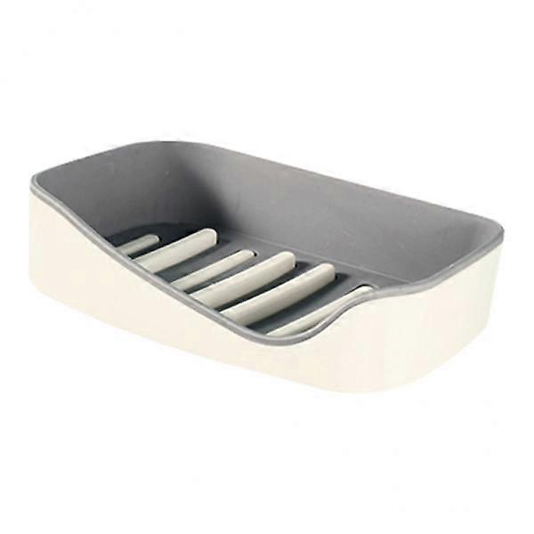 Soap Dish with Water Drainage, Layer Soap Holder for Shower Gray