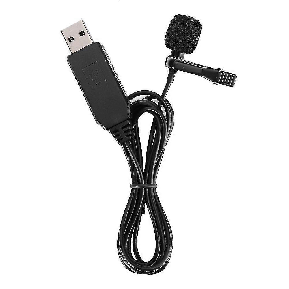USB Plug Mini Collar Clip Capacitor Microphone for Computer Recording Live Broadcast
