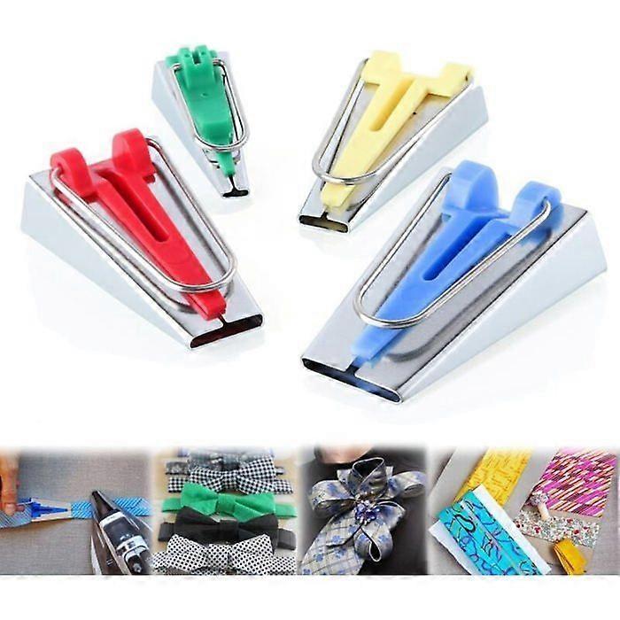 Set of 4 Different Sizes Fabric Bias Tape Makers for Making Width 6mm 12mm 18mm 25mm