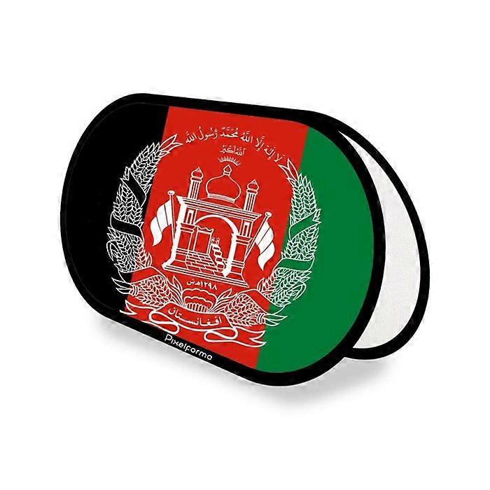 Oval Flag - Afghanistan - 70 x 120 cm - Polyester - Double-sided print - Foldable retractable
