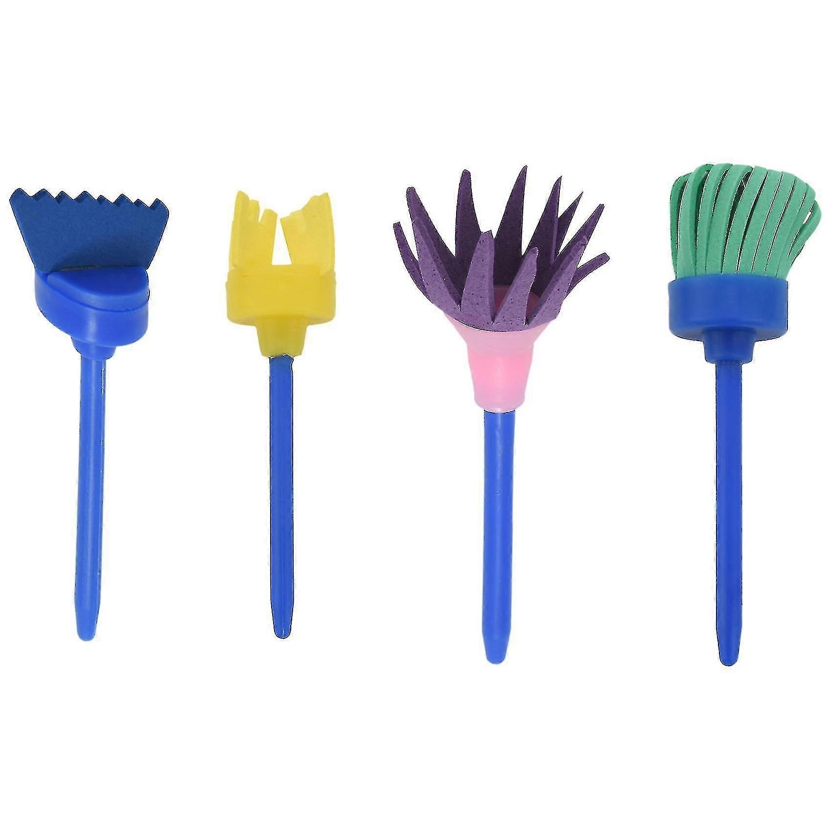 Sponge Paint Brushes For Kids, 4 Pack Early Learning Painting Tools