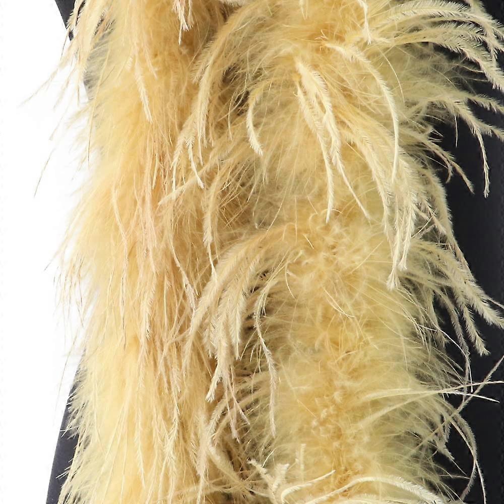 Red Ostrich Feather Boas for Crafts, 4/6/8/10 Layer Fluffy Plumes on Ribbon, Decorative Wedding Dress Feathers, Gold Color, 2 Ply