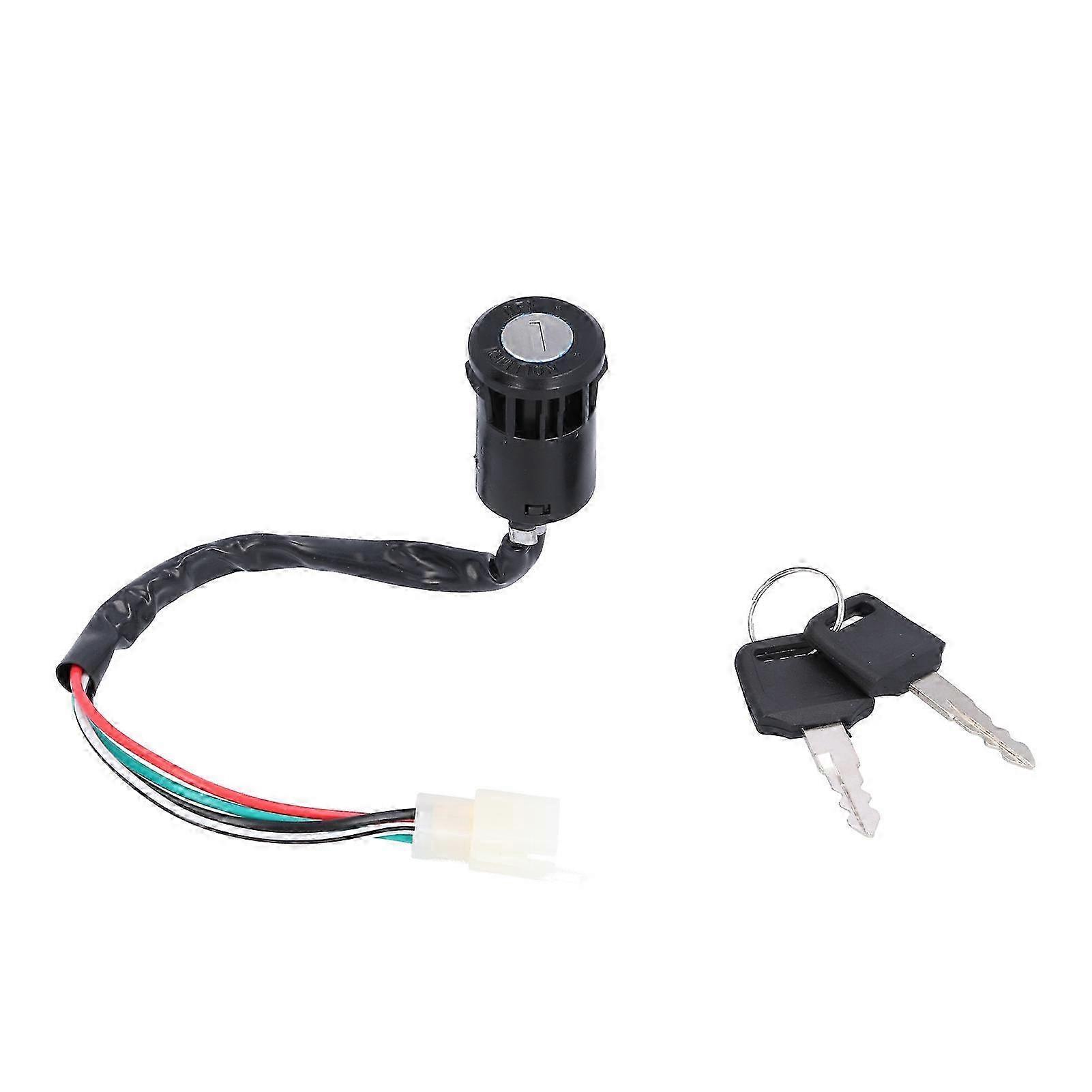 4 Wire Ignition Switch with 2 Keys Fit for 50cc 110cc 125cc 250cc PIT Quad Dirt Bike ATV Electric Scooter