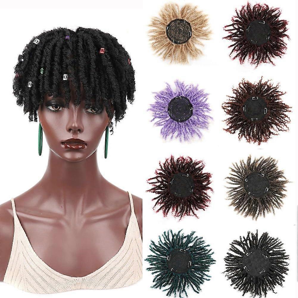 Hair Topper Wig with Clips for Women - Short Synthetic Dreadlocks in Black - Easy-to-Fit, Lightweight, and Stylish