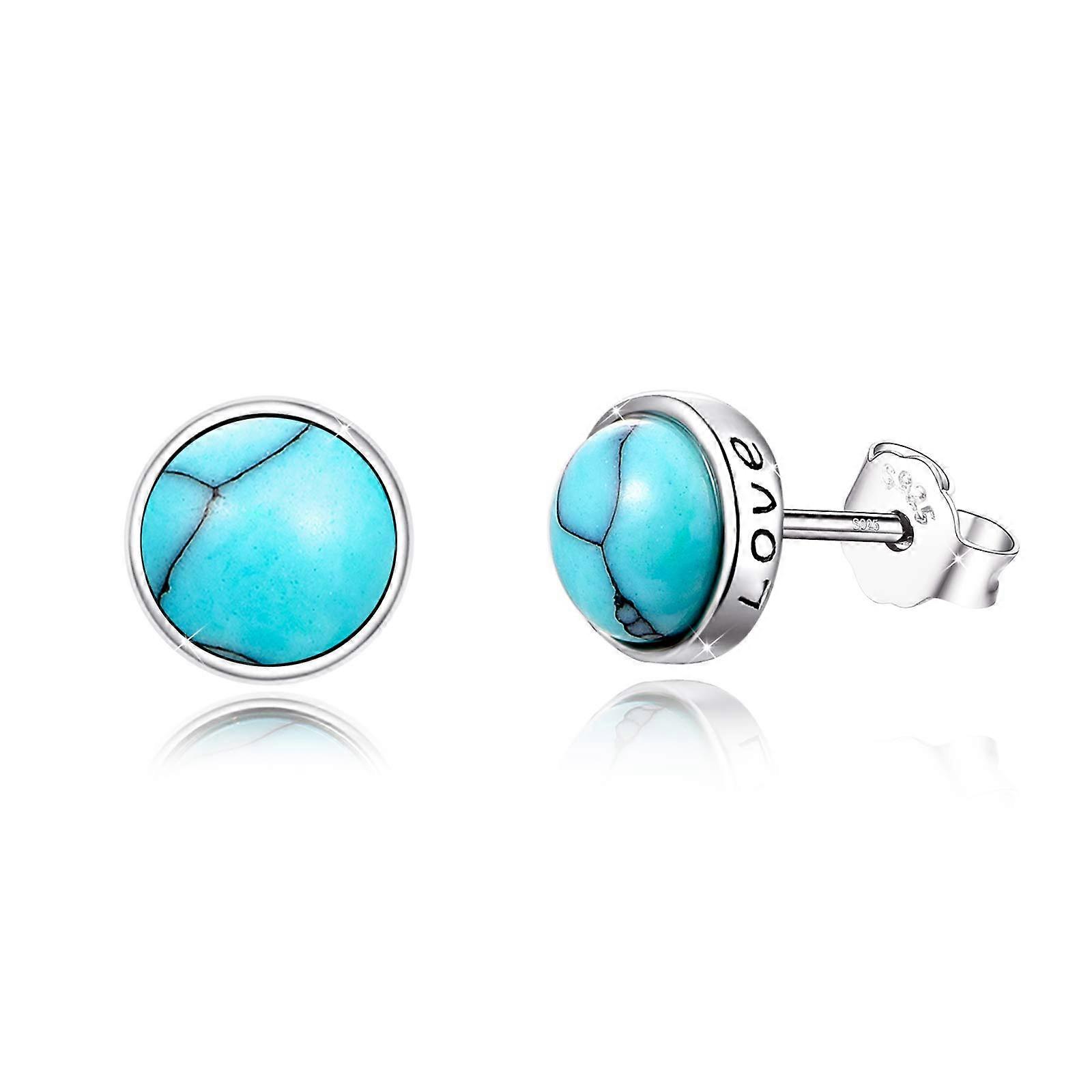 925 Silver Turquoise Studs Earrings Hypoallergenic for Sensitive Ears