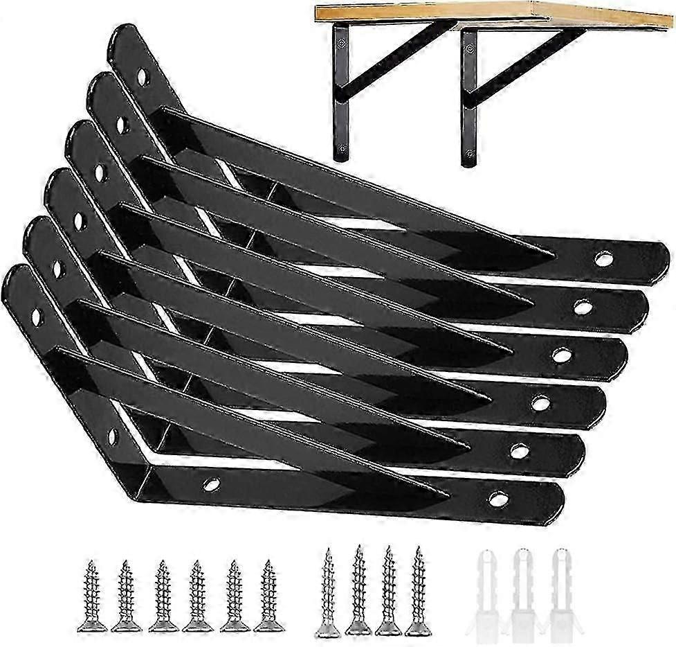 Wall Shelf Brackets6 Packs Shelf Bracket Brackets Fixing15 9.5 Cm Metal 90 Degree Triangular Brackets Floating Frame