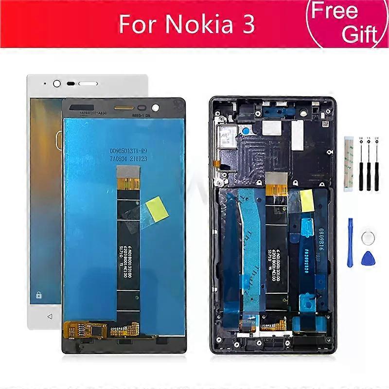 For Nokia 3 LCD Display Touch Screen Digitizer Assembly +Frame TA-1032, TA-1020, TA-1028, TA-1038 Phone Screen Replacement 5.0"