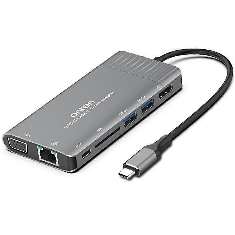 ONTEN RJ45 Gigabit Adapter HUB3.0 Typ-C auf HDMI 8 in 1 Computer Docking Station für MacBook Pro / Chromebook / Windows