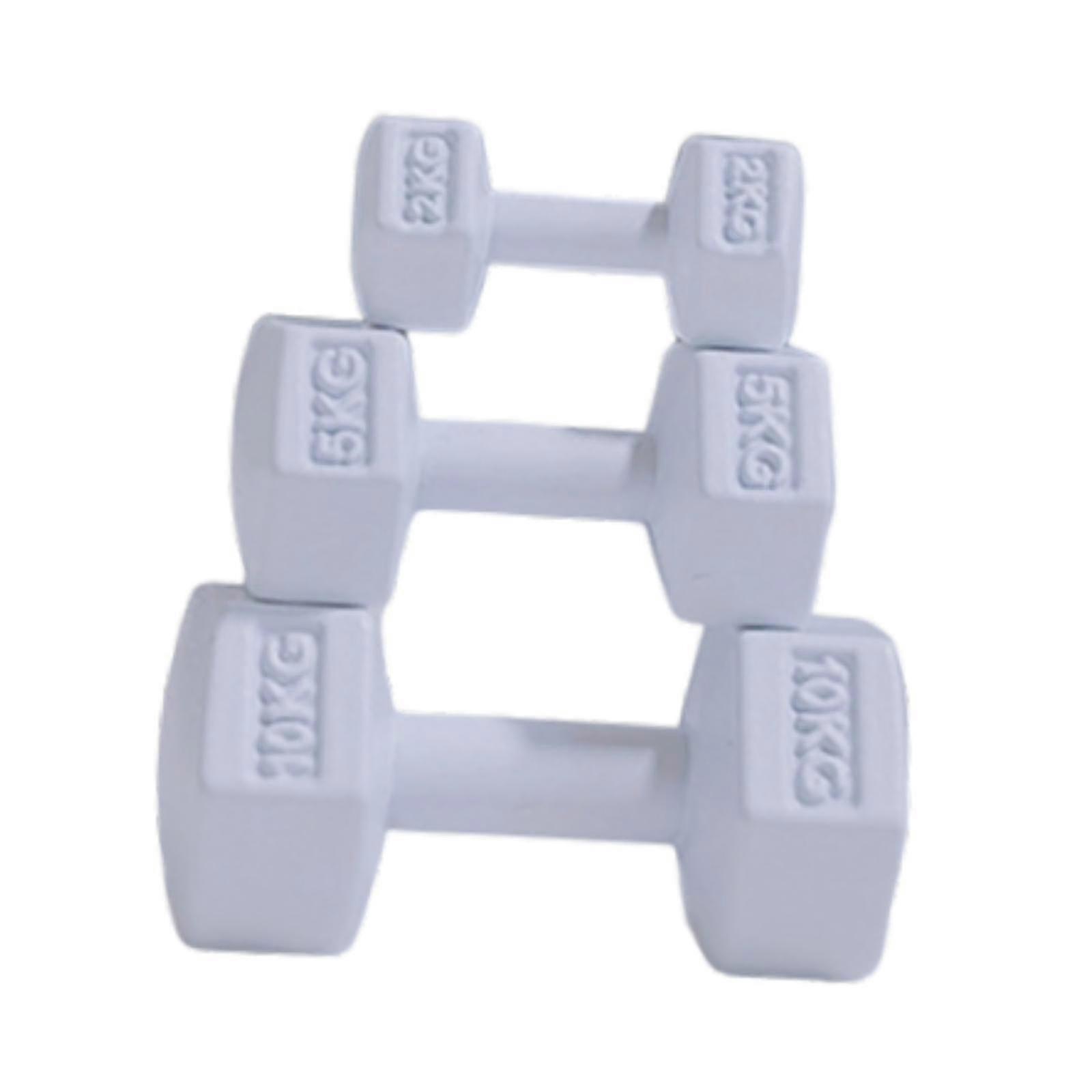 3Pcs Sports Playset Adorable Miniature Dumbbells for Girls and Children Aged 3 to 8 in White Color