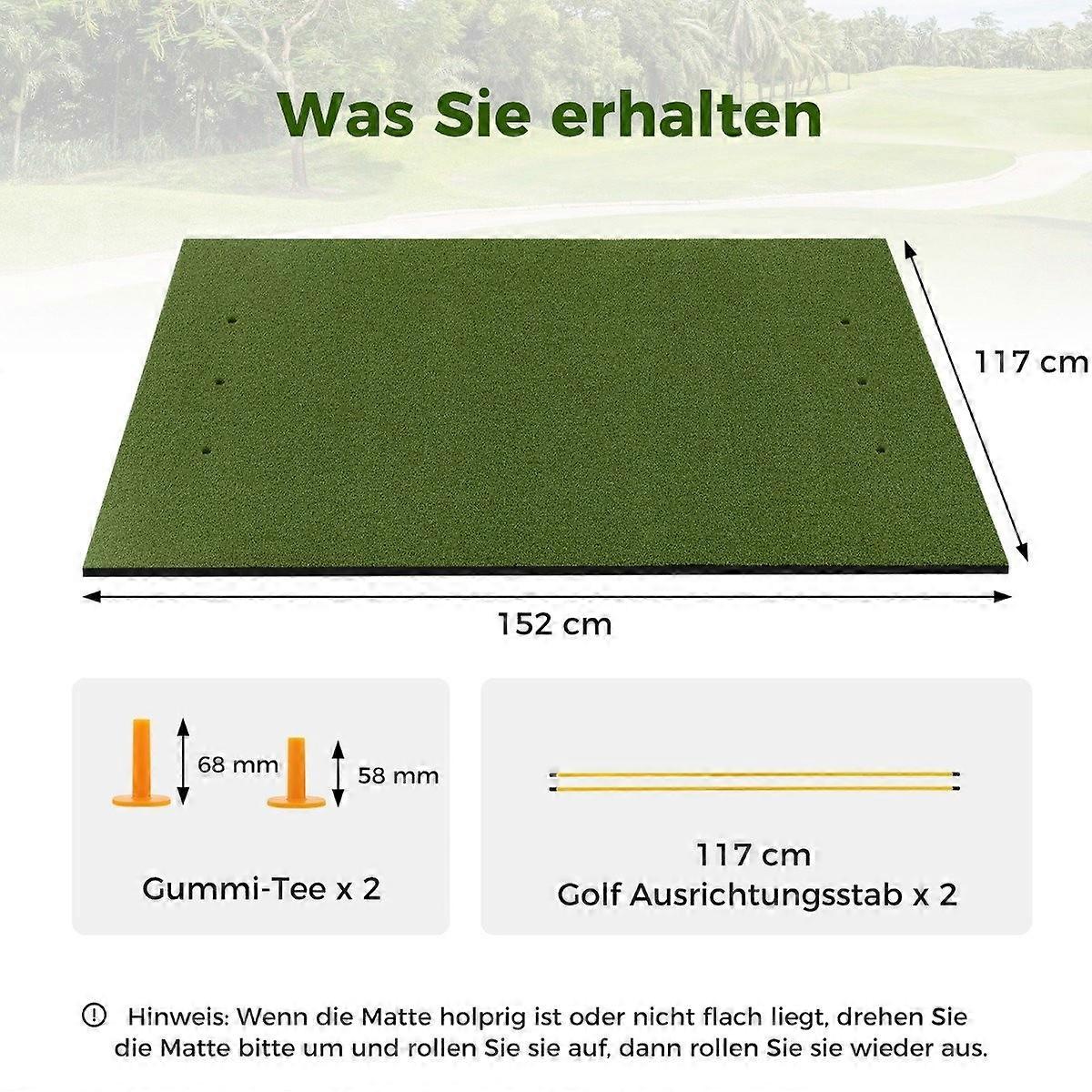 3-in-1 golf mat. High-quality hitting mat with artificial grass, 152 x 117 cm.