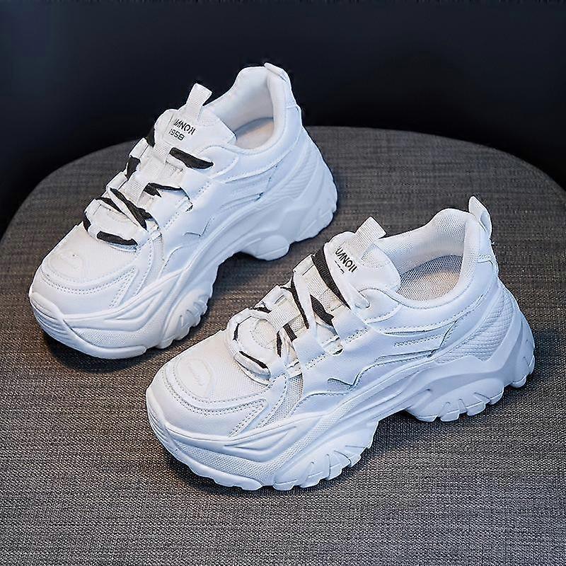 Platform Dad Shoes Women's New Height Increasing White Leisure Sports Spring and Autumn Summer All-Matching and Lightweight