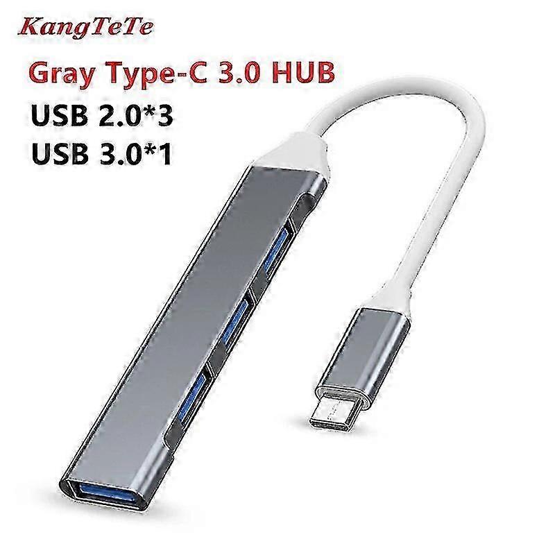 4 Port USB Typ C 3.0 Hub Dockningsstation För Ipad PC-datortillbehör Multiport Hub High Speed Splitter 3.0 / 2.0-portar