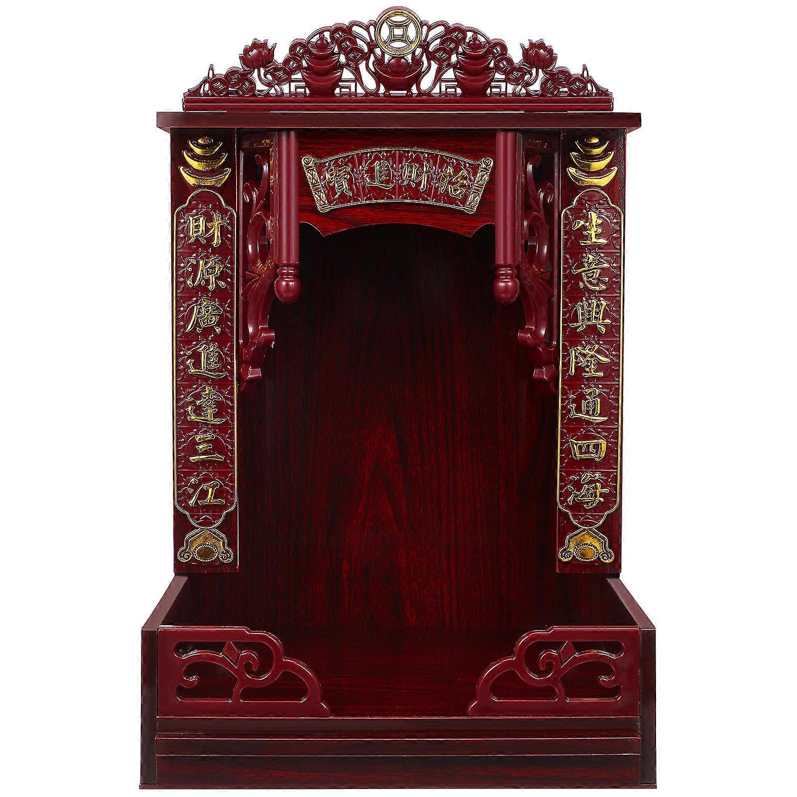 Retro Wood Buddhist Shelf for Decoration