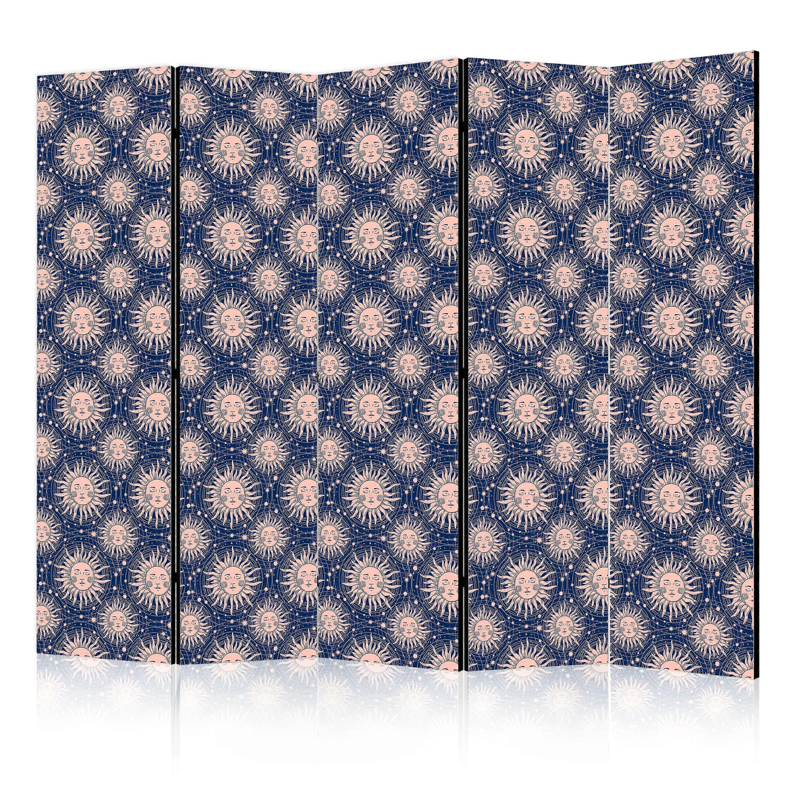 Screen - Sunny Pattern - Repeating Sun Motif on Navy Blue Background