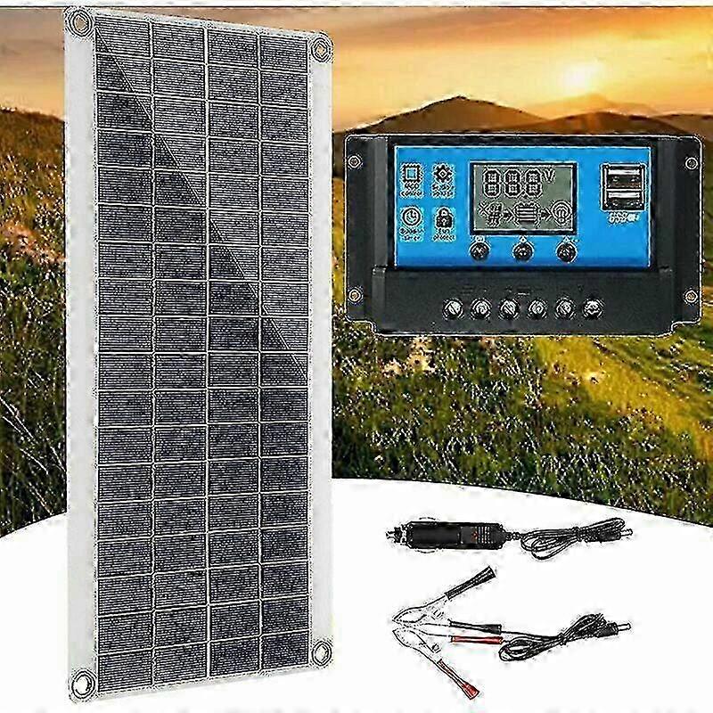 300W 12V εξάρτηση ηλιακών πλαισίων με ρυθμιστή δαπανών 60A για RV, βάρκα, υπαίθρια, κήπος, φωτισμός