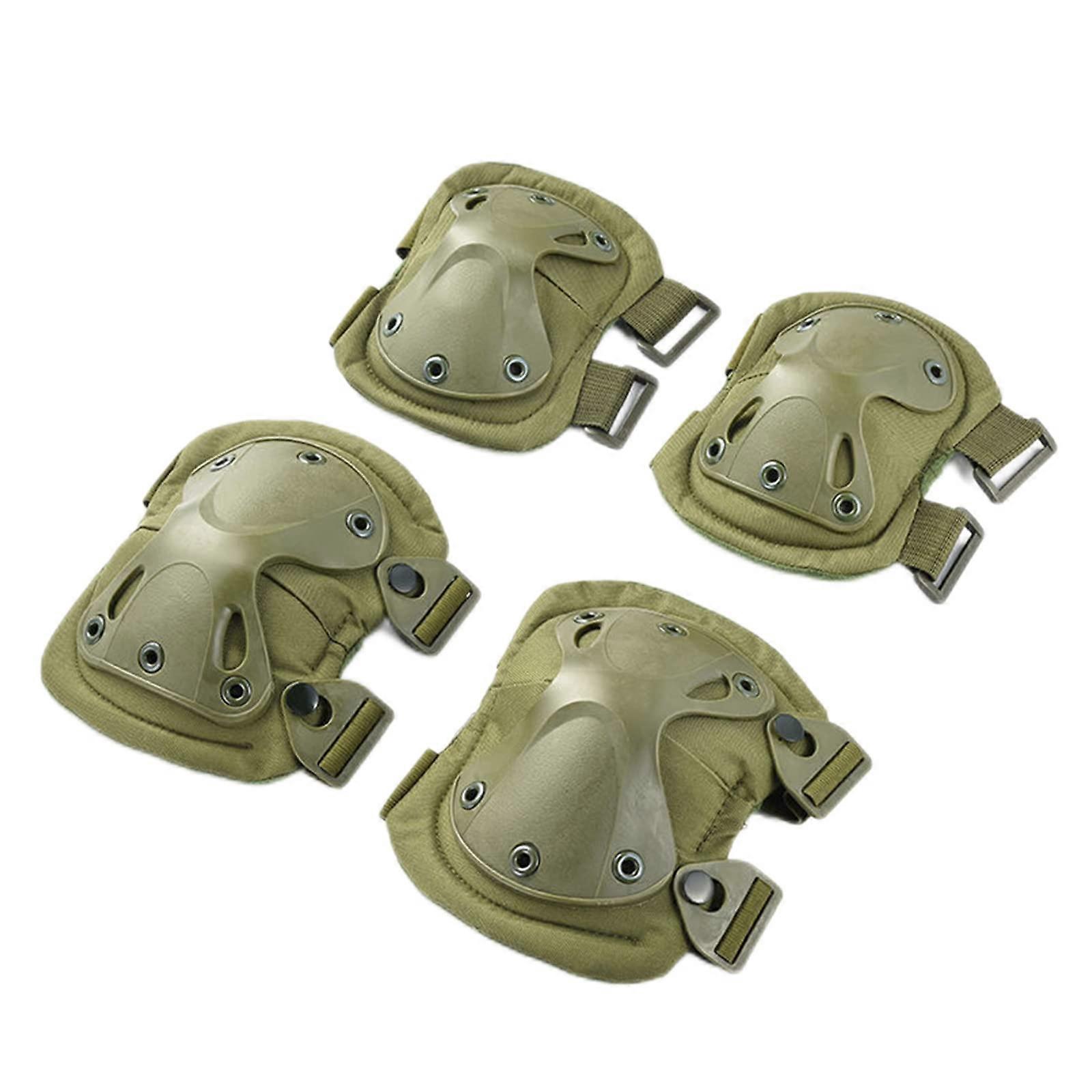 Tactical Knee Pads And Elbow Pads Set, 4-Piece Military Protector For Combat, Skate, CS Paintball, SWAT, Hunting