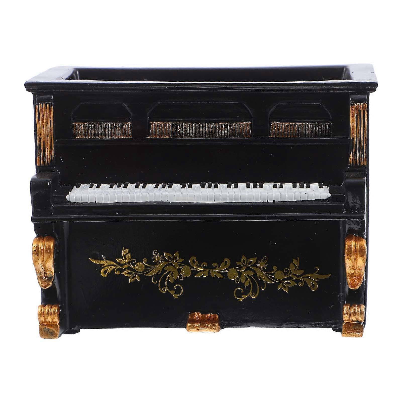 Piano Shaped Resin Flowerpot Mini Succulent Planter Desktop Decoration Bonsai Adornment Home Office Garden Landscaping