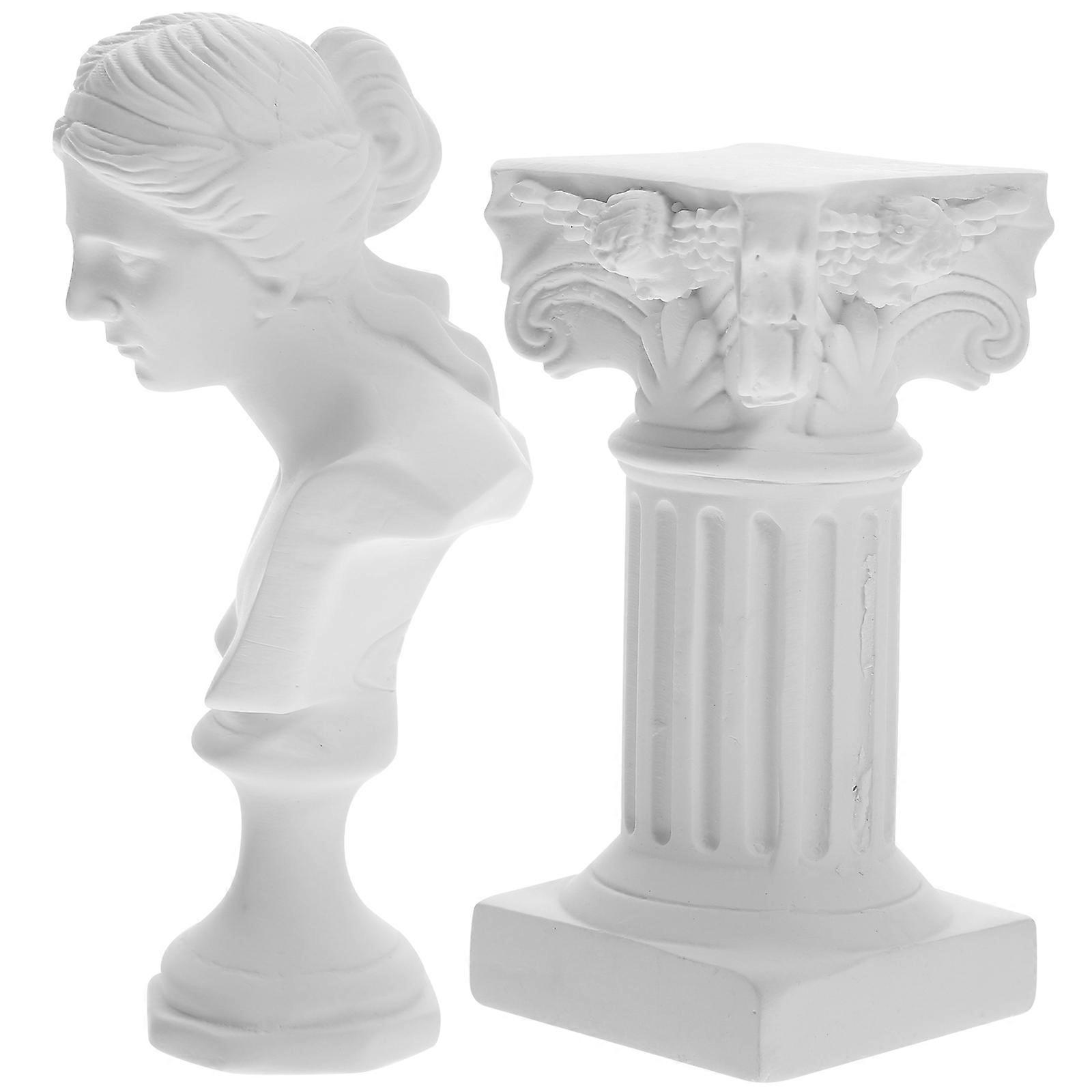 Roman Pillar Desk Decoration with Resin Construction