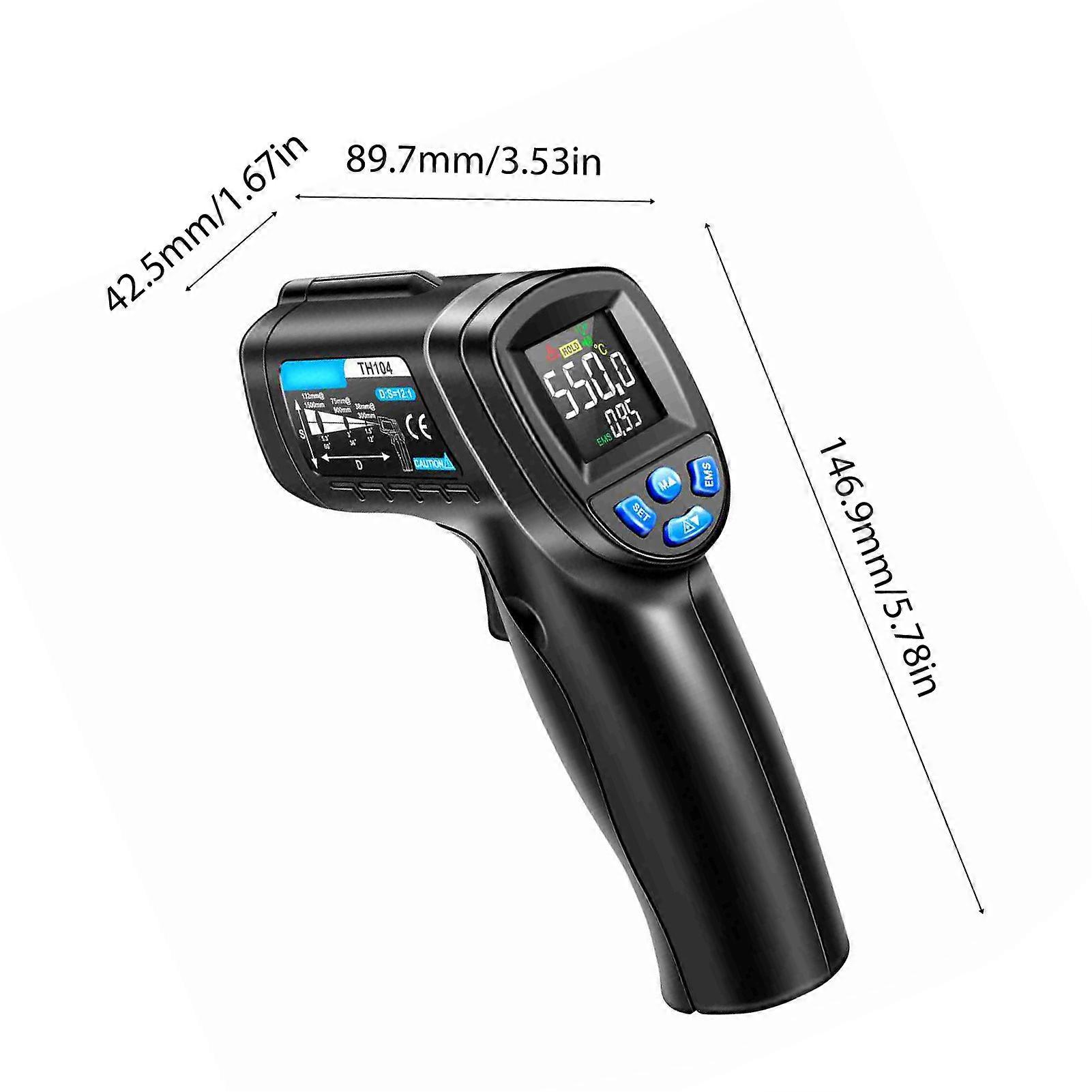 Infrared Thermometer -50℃-550℃ Color Screen High and Low Temperature Alarm Industrial Thermometer for Metalworking