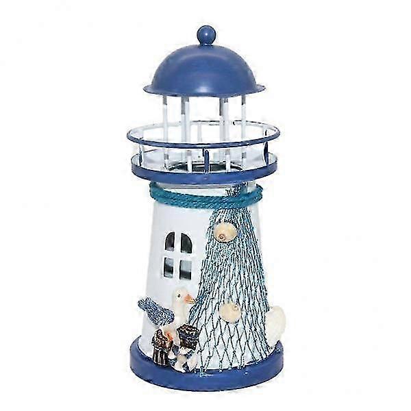 4xMediterranean Lighthouse Iron Candle LED Light Seagull Home Table Decor