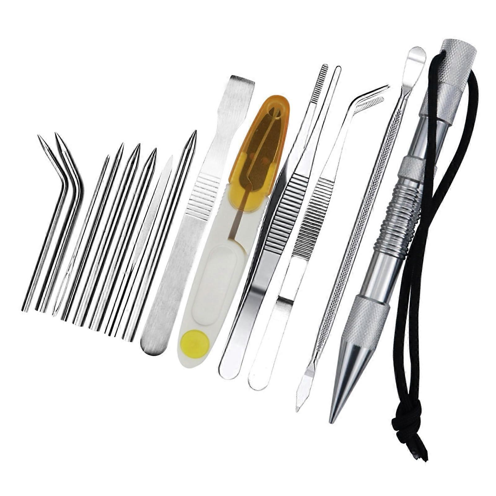 14-Piece Colorful Paracord Needle Set for Camping, Hiking, Crafting, Shelter Building, and Backpacking, Silver