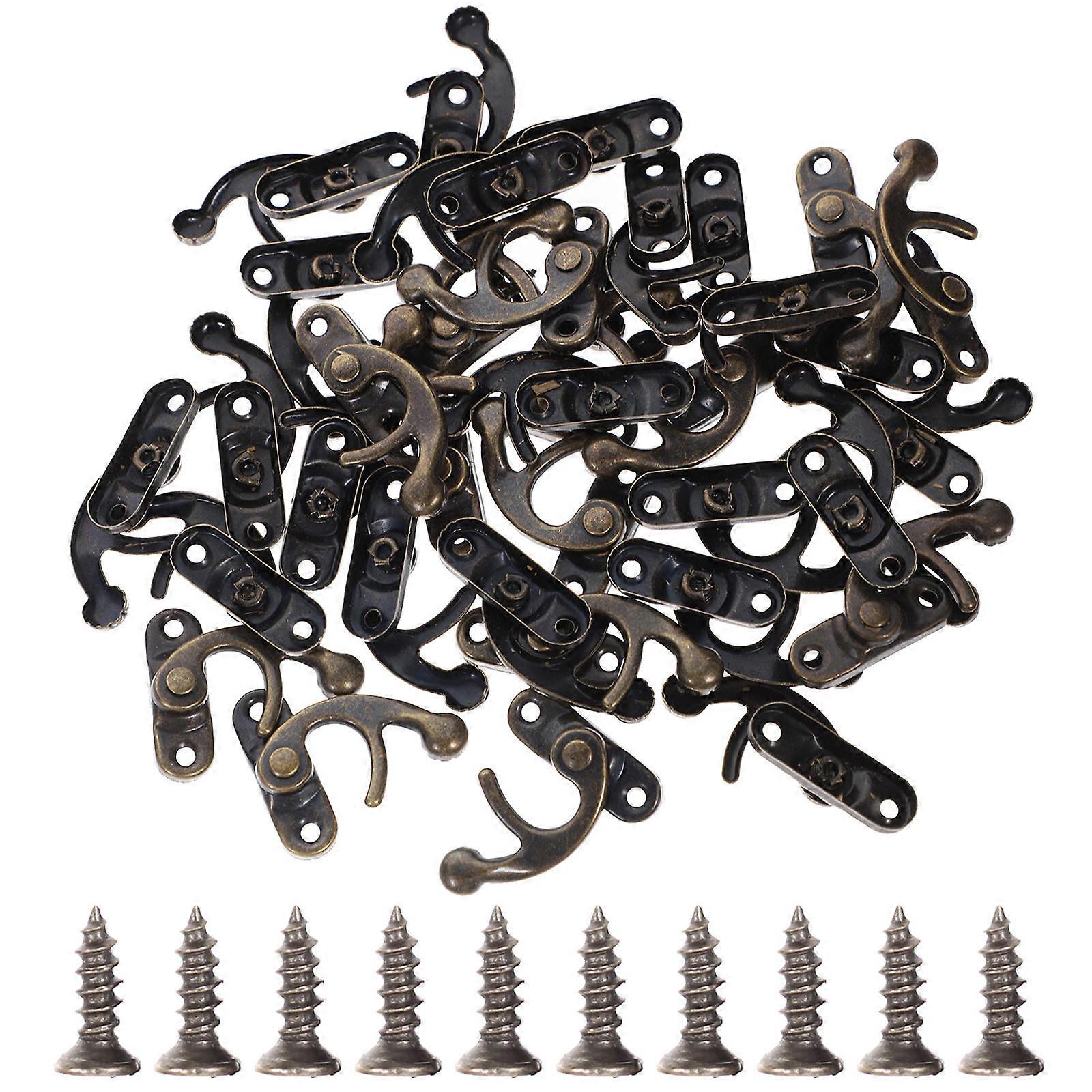 Decorative Hasp Latch Buckle Right Latch Hook Swing Arm Hasp Wooden Box present Box Protective Use 40Pcs