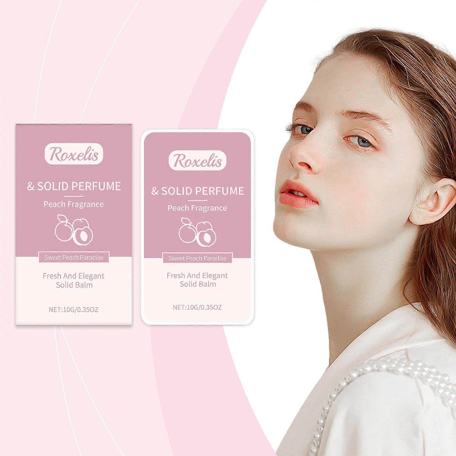 1pcs Roxelis Peach Solid Perfume Fresh Fruit Light Lasting Portable Solid Balm Fruit Solid Eau De Toilette