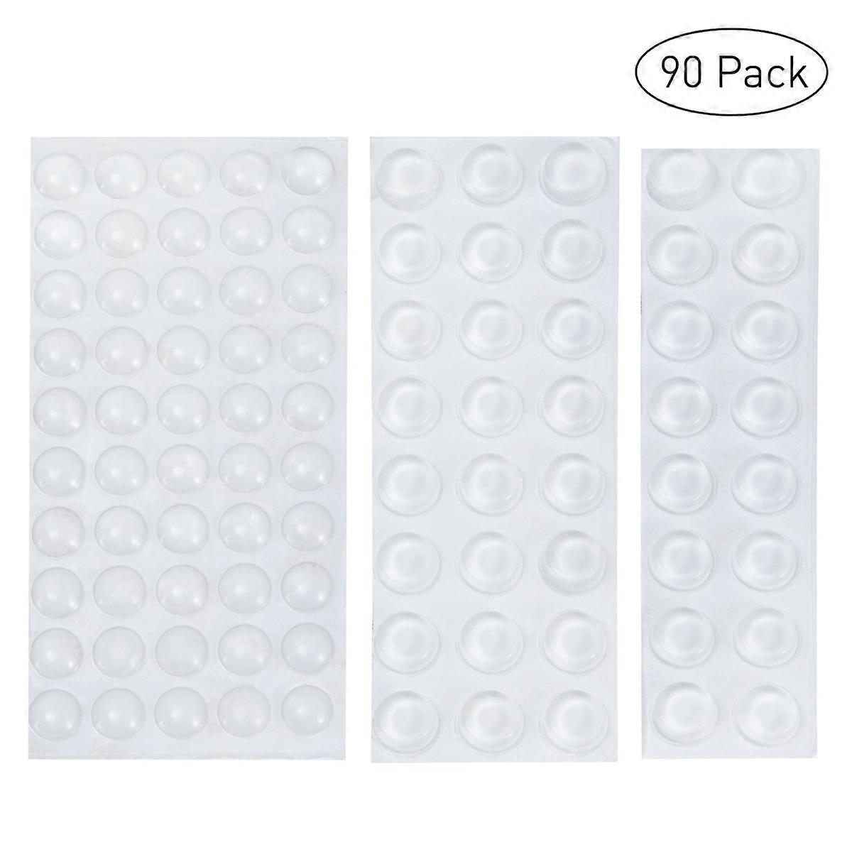 Non-Skid Rubber Bumpers Adhesive Bumpers Pads Prevent Sliding Sound Damping Transparent Semicircle Shape 1.1 * 0.3cm 90Pcs