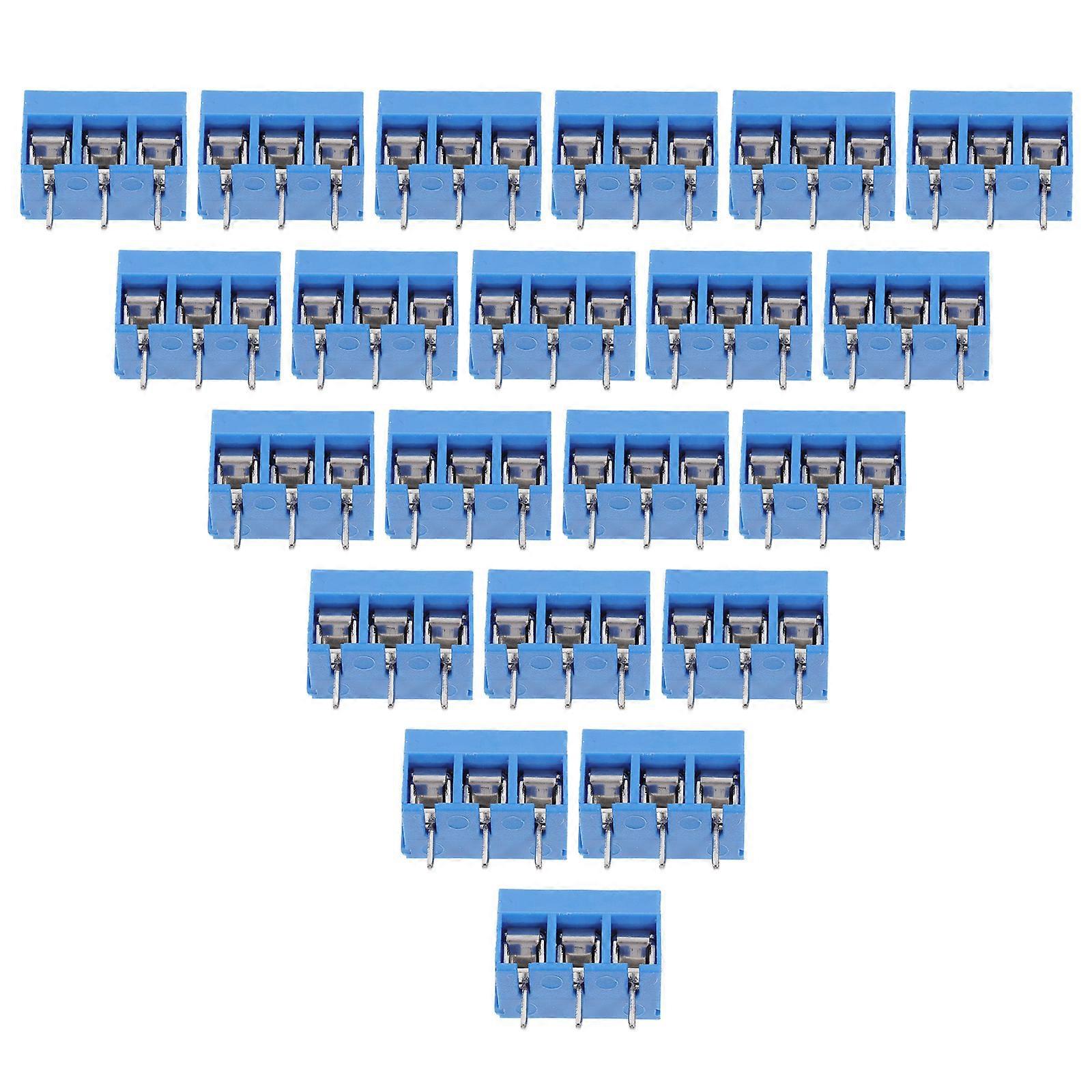 Screw Terminal Block 20Pcs Blue Iron Plated Tin Quick Assembly for DIY Electronics Projects
