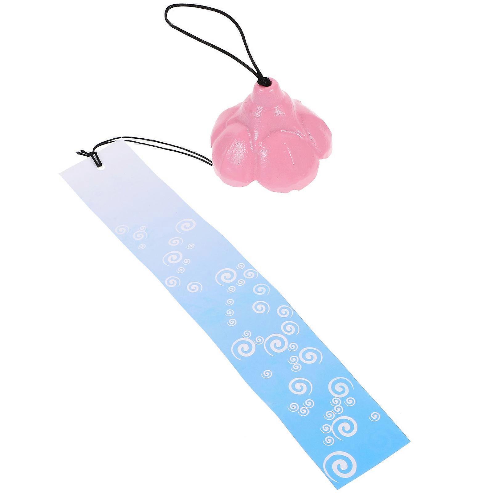 Balcony Wind Bell Cast Iron Bell Shape Rustic Style Pink 43x5.8cm Diy Craft 1Pcs