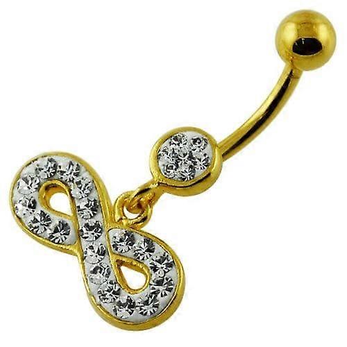 Multi Jewelled Crystal Infinity Navel Banana