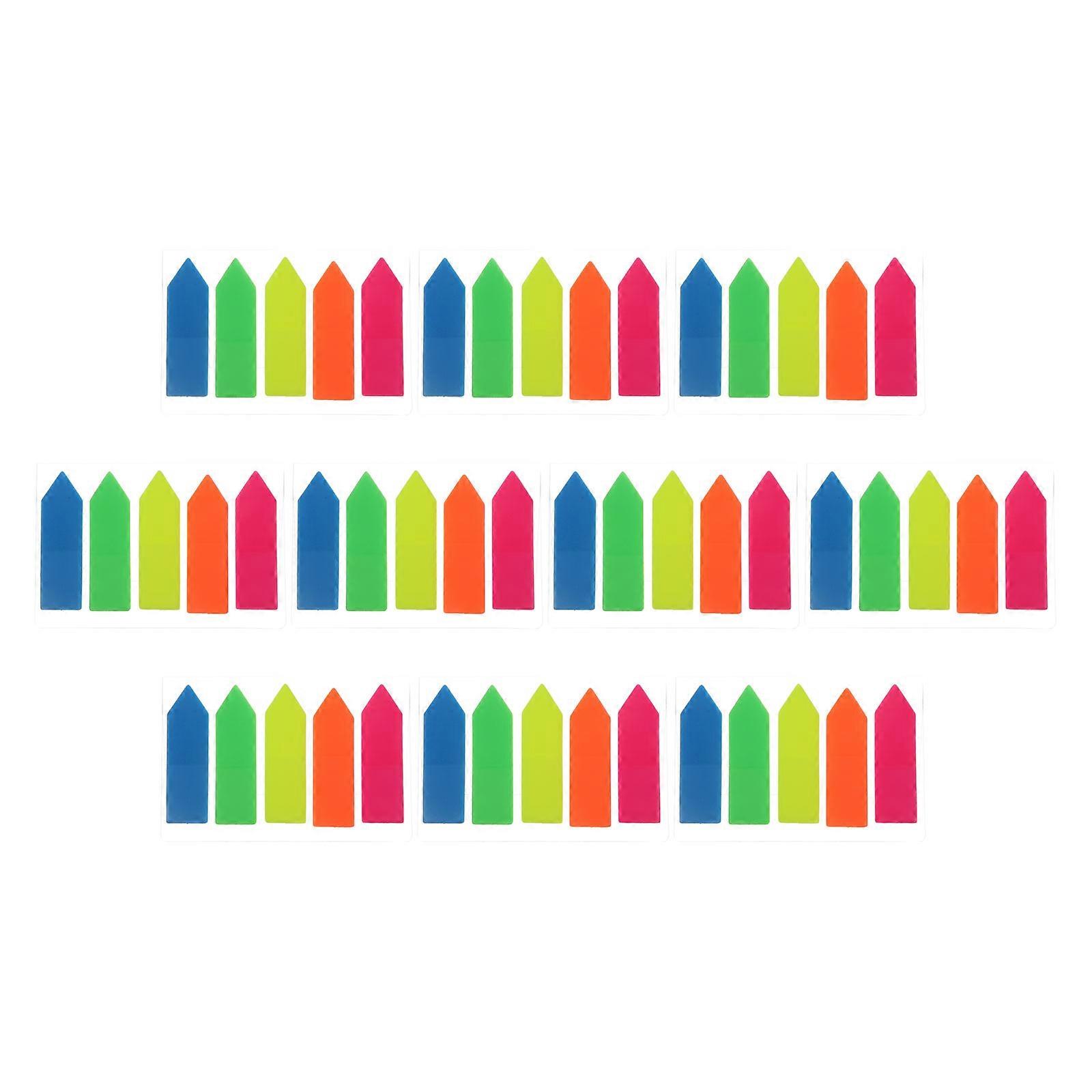 Adhesive Notes for Decoration with Plastic Material Assorted Color Easy to Use 10 Sets