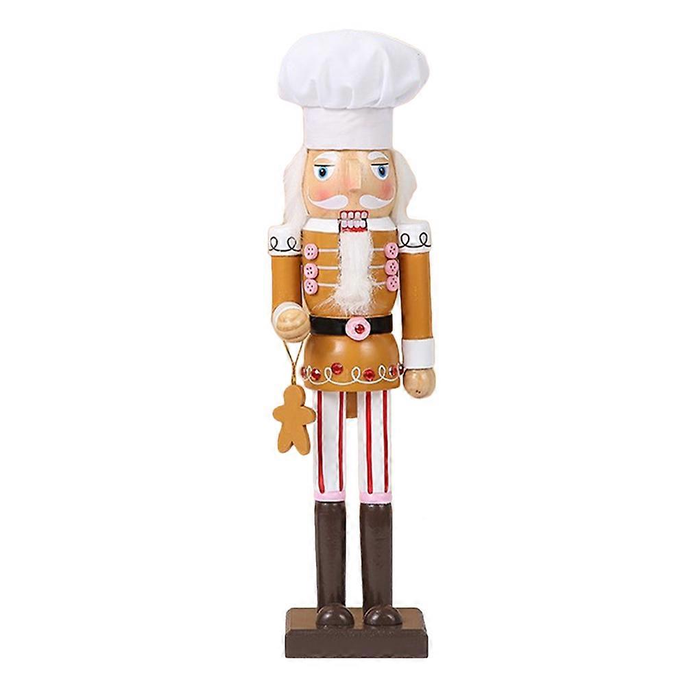 Nutcracker Cake Decorations Chef Nutcracker Home Decoration Multi 38X10X10CM Wooden 1Pack