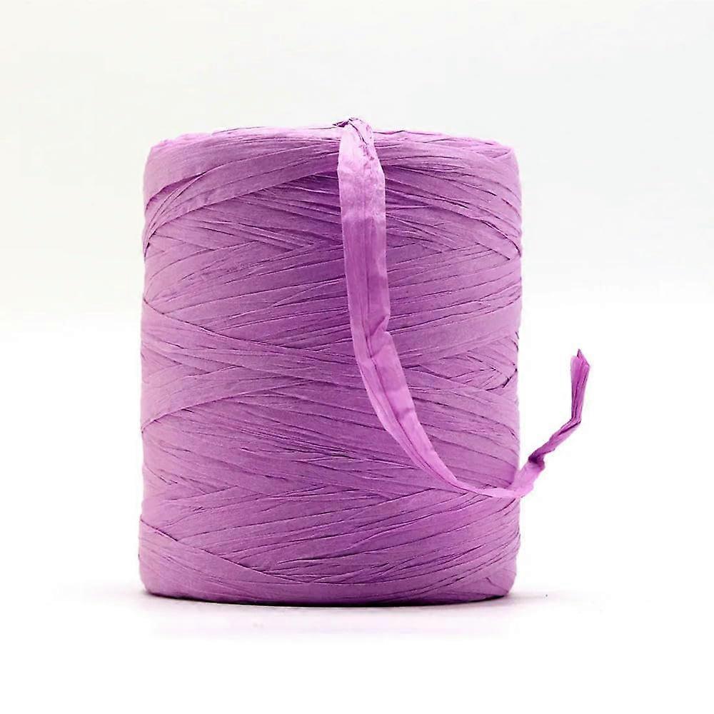 180m/Roll Raffia Rope Yarn Organic Straw Yarn for Knitting Summer Hats, Bags, Gift Boxes, Wrapping, Wrapping, Wrapping, Twine Purple