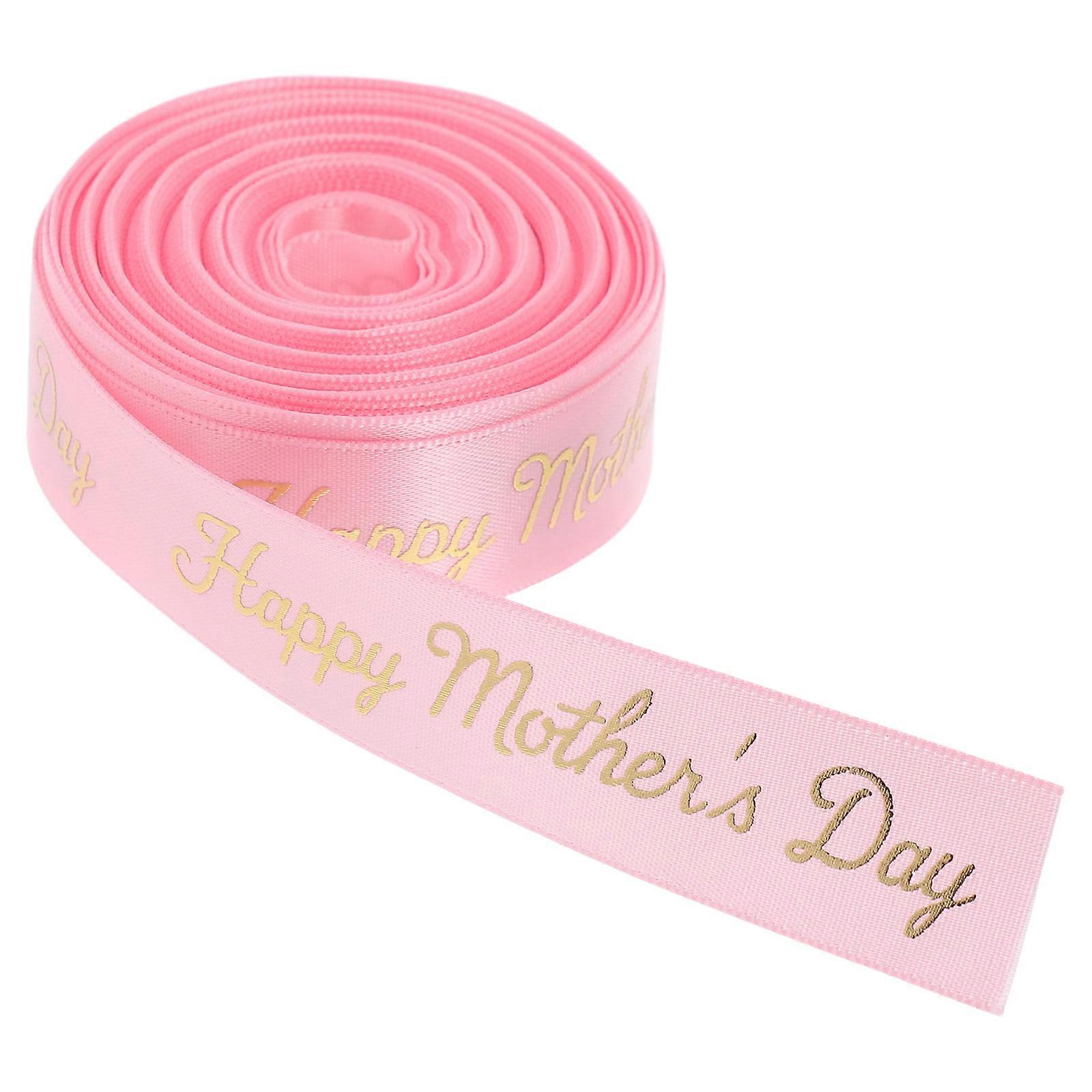 Mother's Day Decorative Pink Polyester Ribbon For Present Wrapping And Floral Bouquets 1 Roll