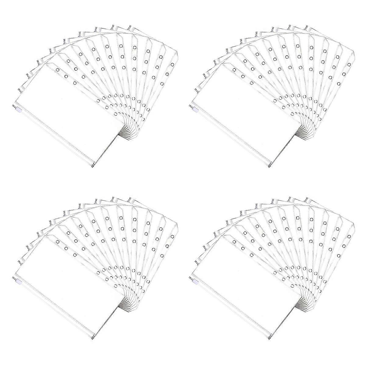20 Pcs Cash Envelope 6 Holes Budget Binder Pockets Zipper Folders